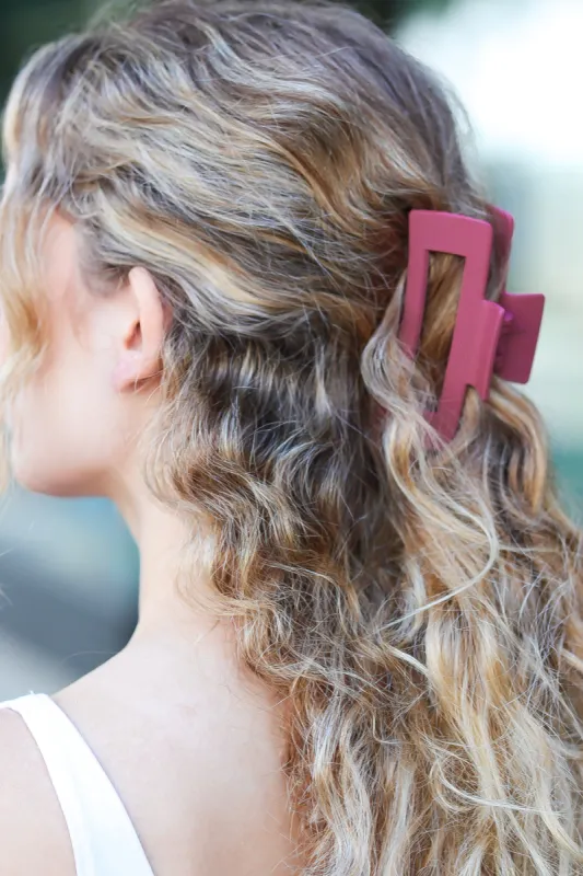 Burgundy Classic Big Hair Claw sold by Charming Charlie