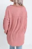 Half Button Raw Hem Long Sleeve Blouse sold by Charming Charlie