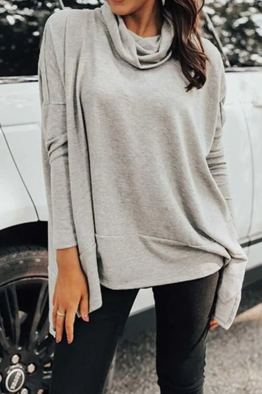 Cowl Neck Long Sleeve Slit Blouse sold by Charming Charlie