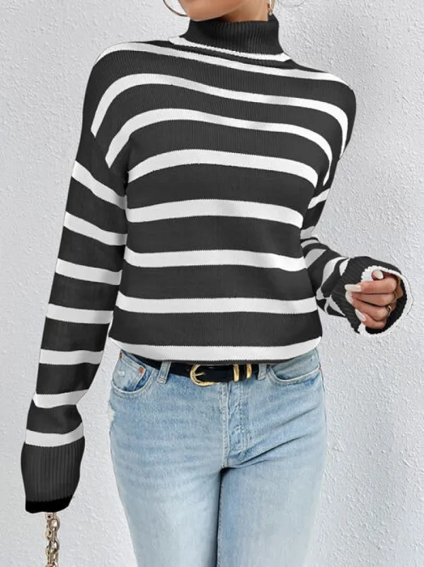Striped Turtleneck Long Sleeve Sweater sold by Charming Charlie