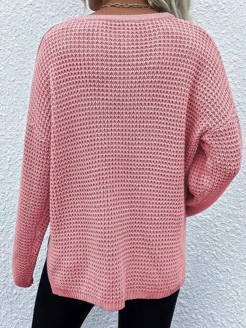 Notched Long Sleeve Sweater sold by Charming Charlie product image thumbnail 2
