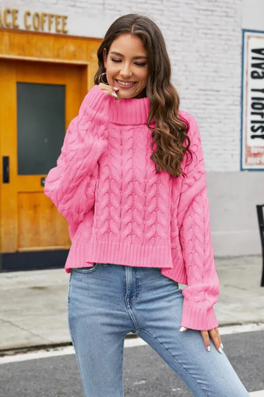 Turtleneck Cable-Knit  Long Sleeve Sweater sold by Charming Charlie