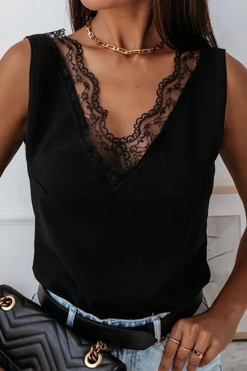 Lace Detail V-Neck Tank sold by Charming Charlie product image thumbnail 3