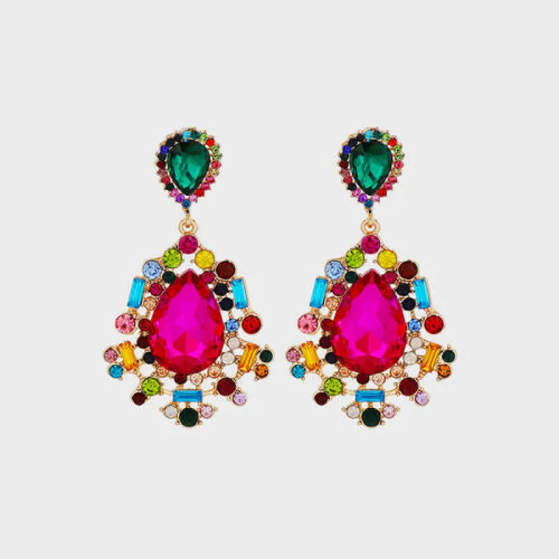 Teardrop Shape Rhinestone Alloy Dangle Earrings sold by Charming Charlie
