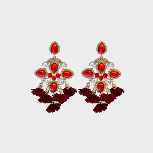 Flower Shape Rhinestone Alloy Dangle Earrings sold by Charming Charlie product image thumbnail 3