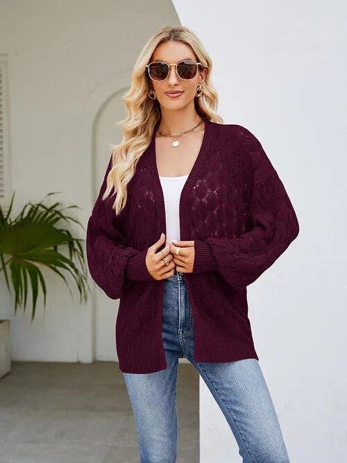 Openwork Open Front Lantern Sleeve Cardigan sold by Charming Charlie product image thumbnail 5
