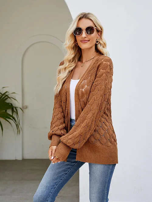 Openwork Open Front Lantern Sleeve Cardigan sold by Charming Charlie product image thumbnail 4