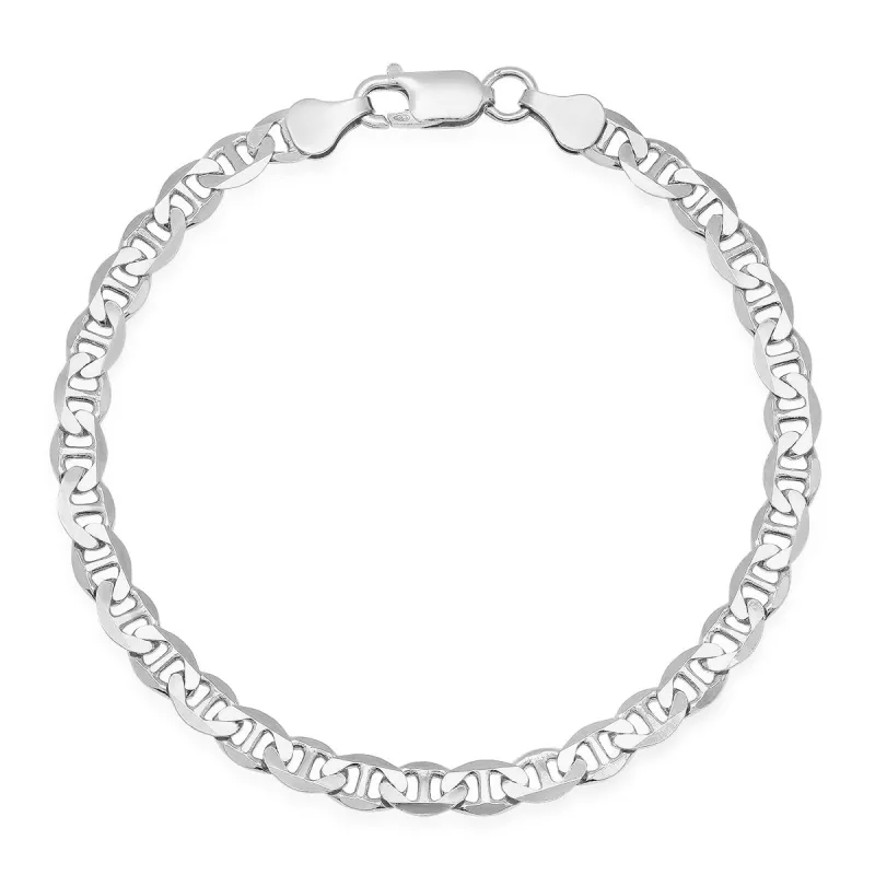 Mens Sterling Silver Italian 8.5" Thick Gucci Mariner Chain Bracelet sold by Charming Charlie