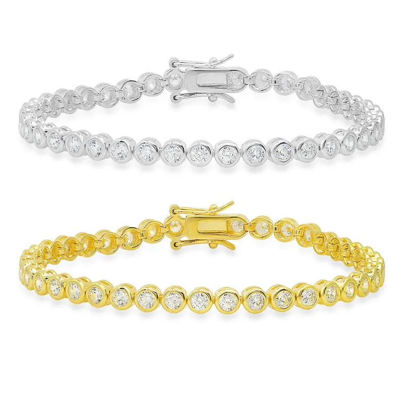 Sterling Silver Bezel-set CZ Tennis Bracelet sold by Charming Charlie
