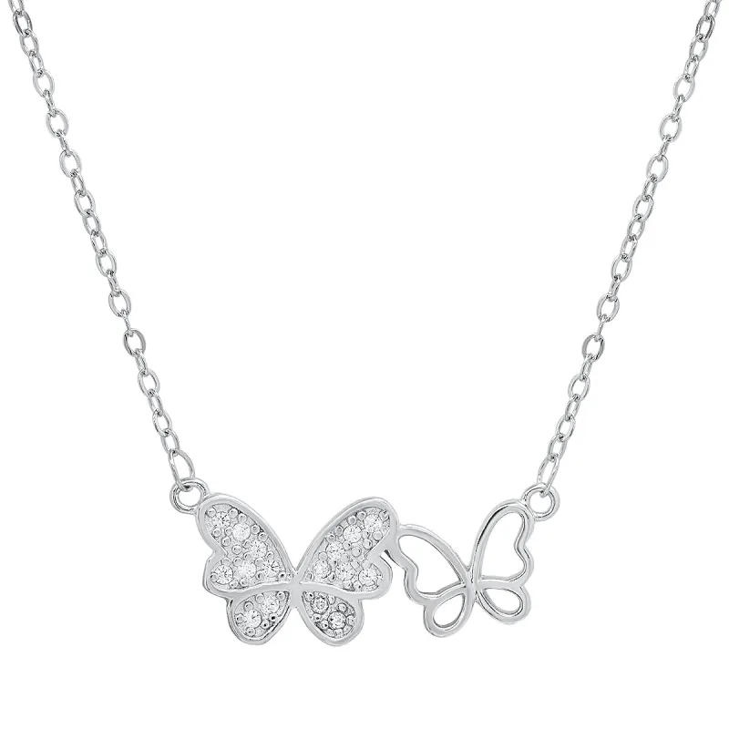 Sterling Silver Butterfly CZ Necklace sold by Charming Charlie