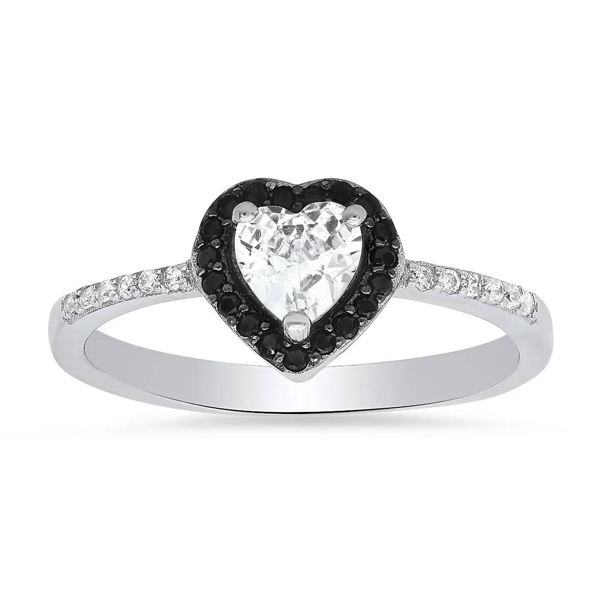 Sterling Silver Heart-cut CZ Halo Ring sold by Charming Charlie