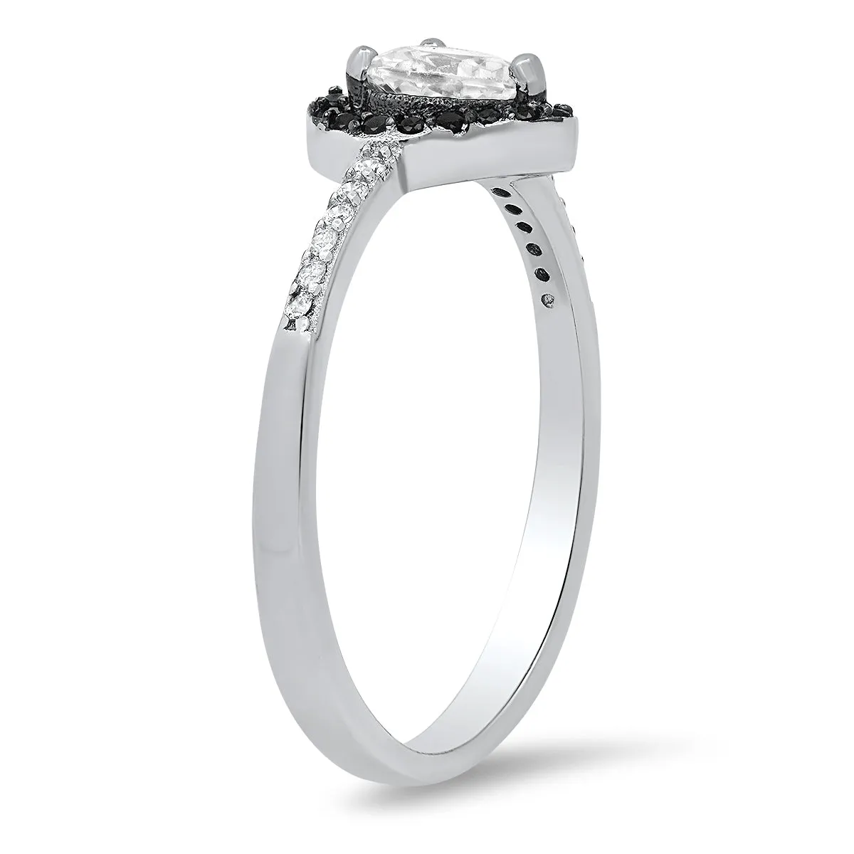 Sterling Silver Heart-cut CZ Halo Ring sold by Charming Charlie product image thumbnail 2