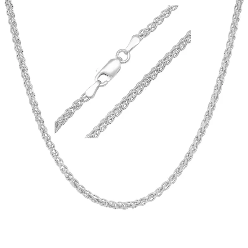 Sterling Silver Italian Unisex Foxtail Wheat Chain - 18"-24" sold by Charming Charlie