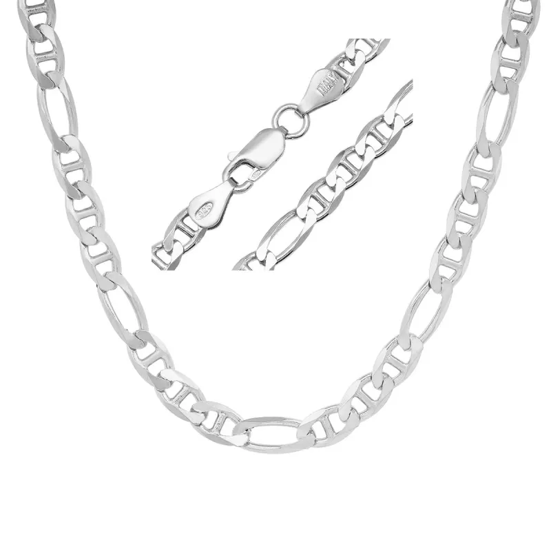 Sterling Silver Italian Unisex Figaro Gucci Mariner Chain - 22"-24" sold by Charming Charlie