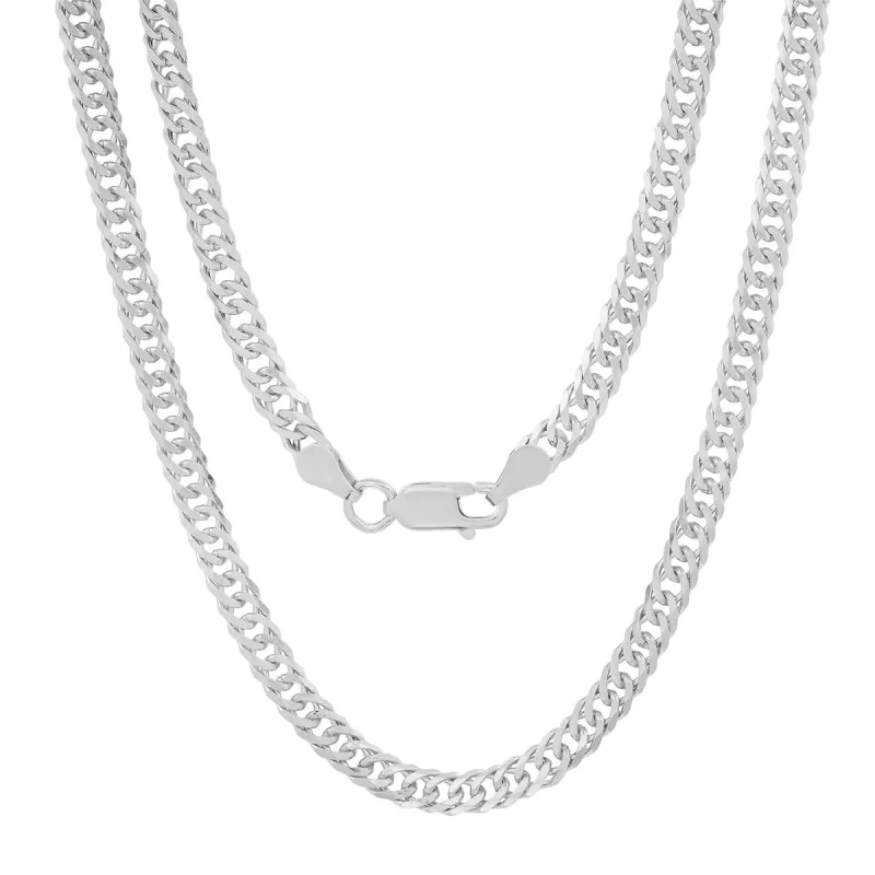 Sterling Silver Italian Unisex Miami Cuban Double Curb Chain - 22"-24" sold by Charming Charlie