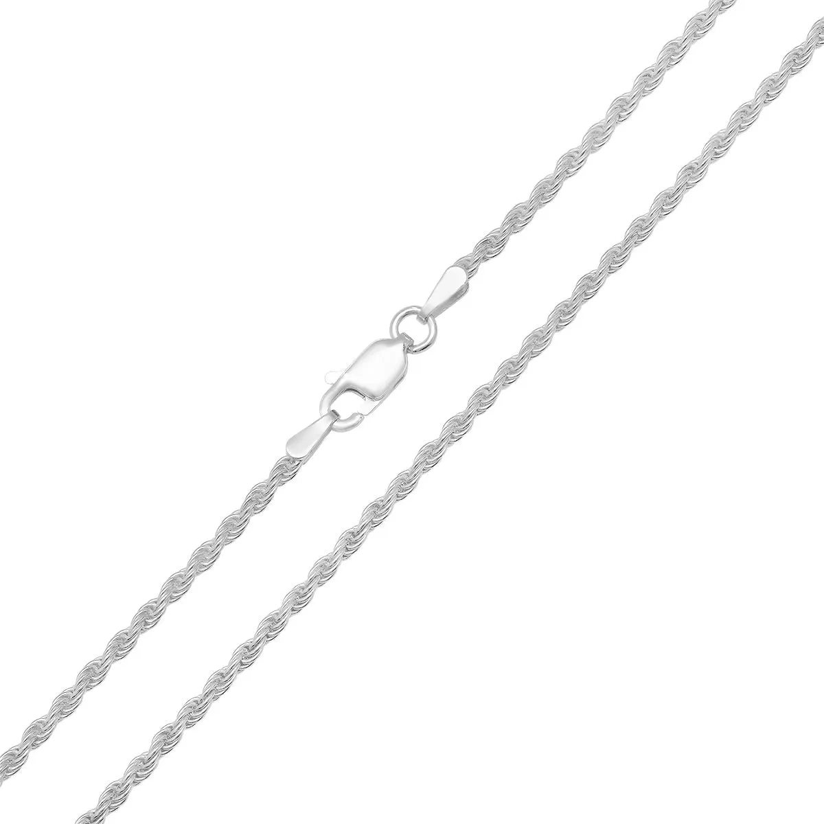 Sterling Silver Italian Unisex Rope Chain - 18"-30" sold by Charming Charlie product image thumbnail 3
