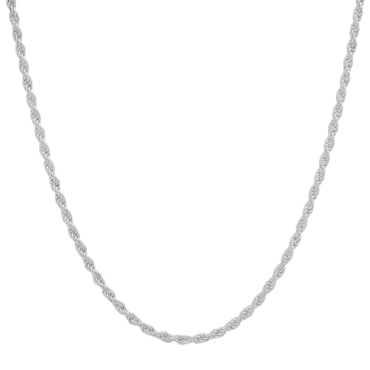 Sterling Silver Italian Unisex Rope Chain - 18"-30" sold by Charming Charlie product image thumbnail 5