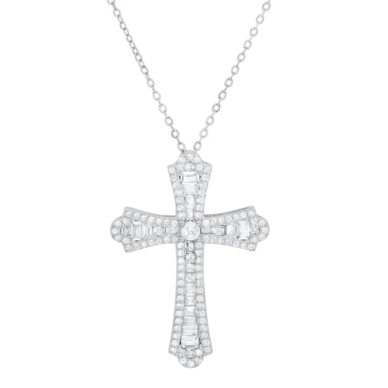 Sterling Silver Luxurious CZ Cross Pendant sold by Charming Charlie