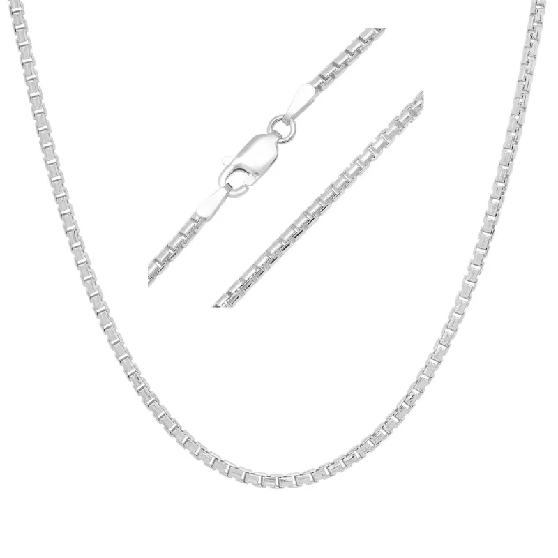 Sterling Silver Italian Unisex Round Box Chain - 18"-24" sold by Charming Charlie