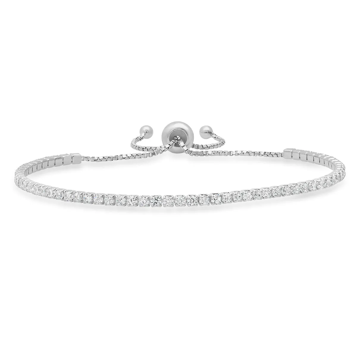 Sterling Silver Petite CZ Adjustable Bracelet sold by Charming Charlie product image thumbnail 2