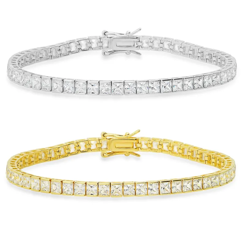 Sterling Silver Princess-cut CZ Tennis Bracelet sold by Charming Charlie