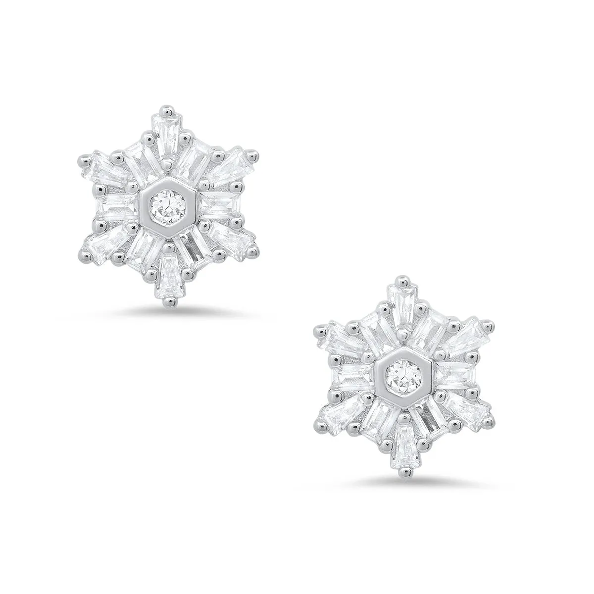 Sterling Silver Snowflake CZ Stud Earrings sold by Charming Charlie product image thumbnail 2