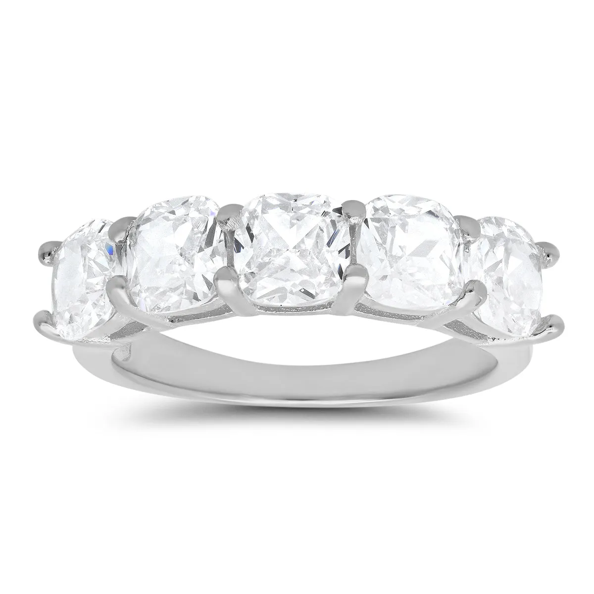 Sterling Silver 5-stone Cushion-cut CZ Ring sold by Charming Charlie product image thumbnail 3