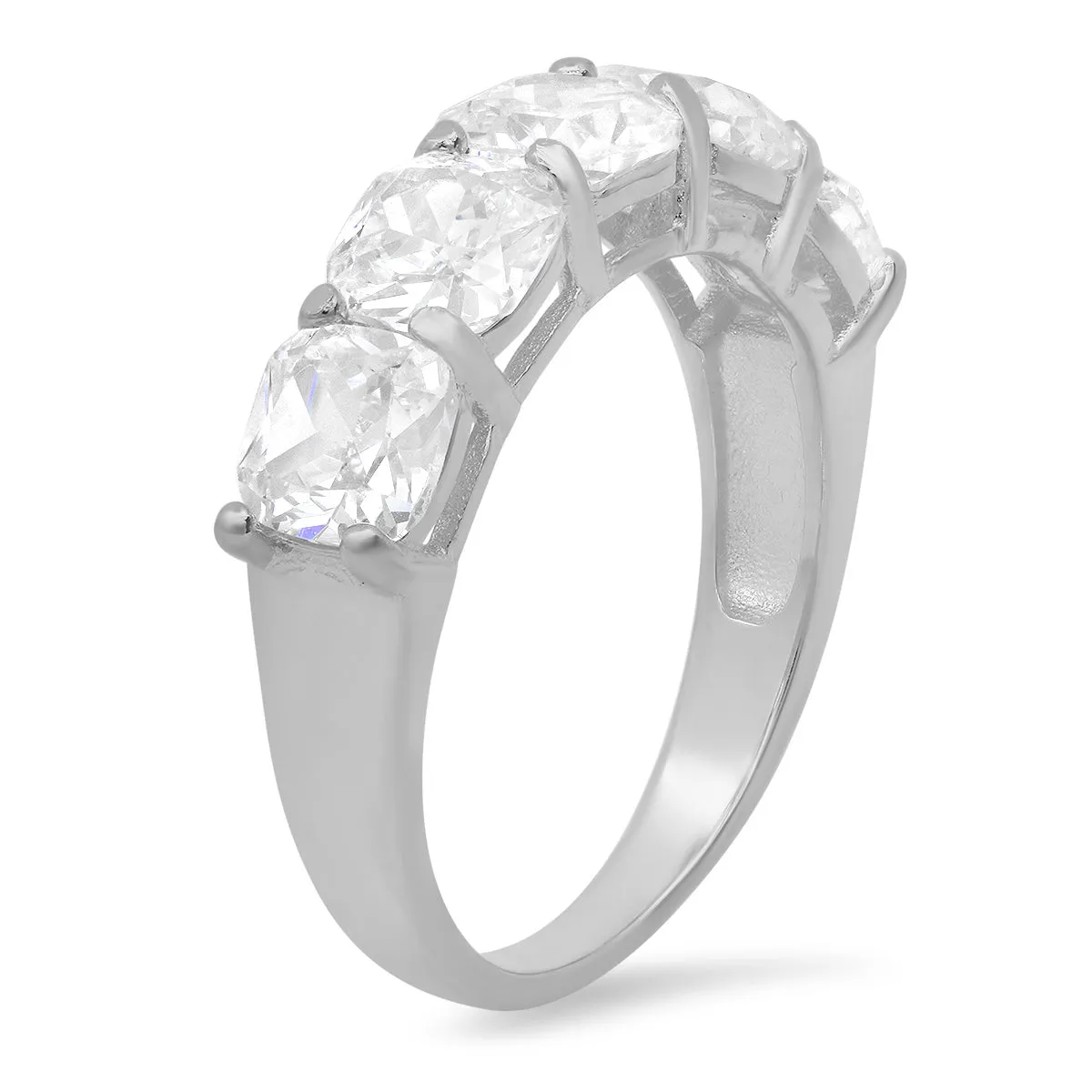 Sterling Silver 5-stone Cushion-cut CZ Ring sold by Charming Charlie product image thumbnail 4