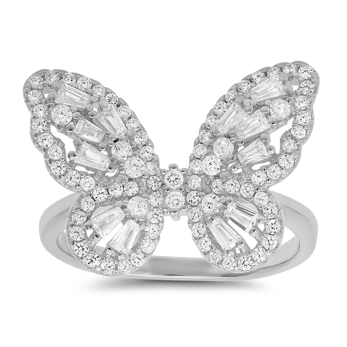 Sterling Silver Baguette Butterfly Ring sold by Charming Charlie product image thumbnail 3