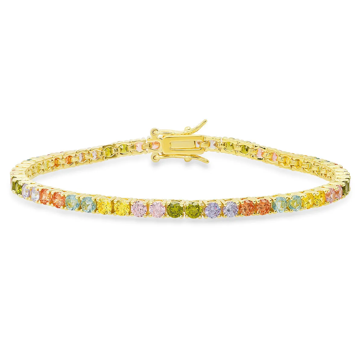 Sterling Silver Multi-color CZ Tennis Bracelet sold by Charming Charlie product image thumbnail 3