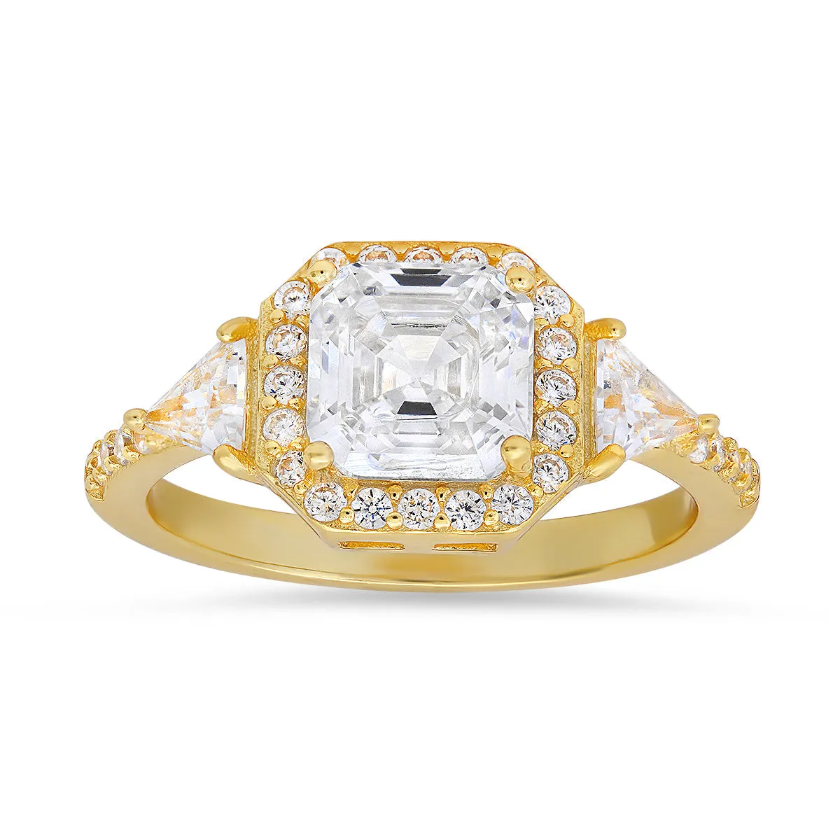 Sterling Silver Asscher-cut Diamond CZ Halo Ring sold by Charming Charlie product image thumbnail 3