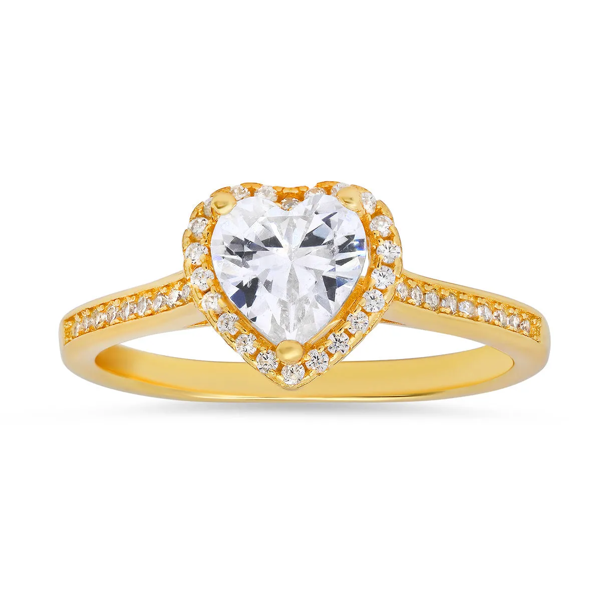Sterling Silver Heart-cut Halo Diamond CZ Ring sold by Charming Charlie product image thumbnail 3