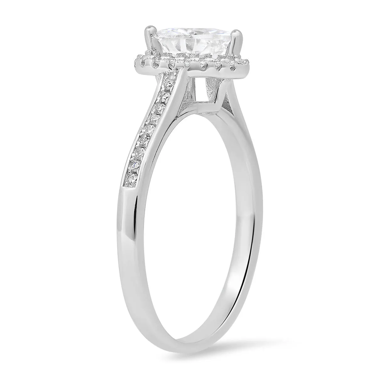 Sterling Silver Heart-cut Halo Diamond CZ Ring sold by Charming Charlie product image thumbnail 4