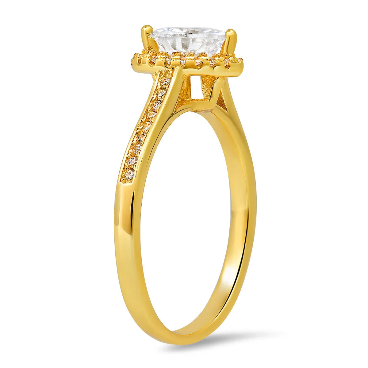 Sterling Silver Heart-cut Halo Diamond CZ Ring sold by Charming Charlie product image thumbnail 5