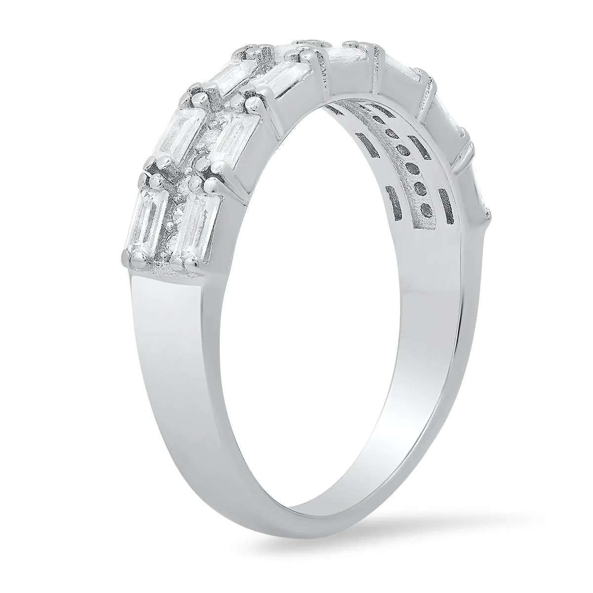 Sterling Silver Baguette-cut Diamond Band Ring sold by Charming Charlie product image thumbnail 2