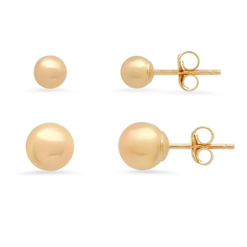 Real 10k Solid Gold Classic Ball Stud Earrings made by Charming Charlie
