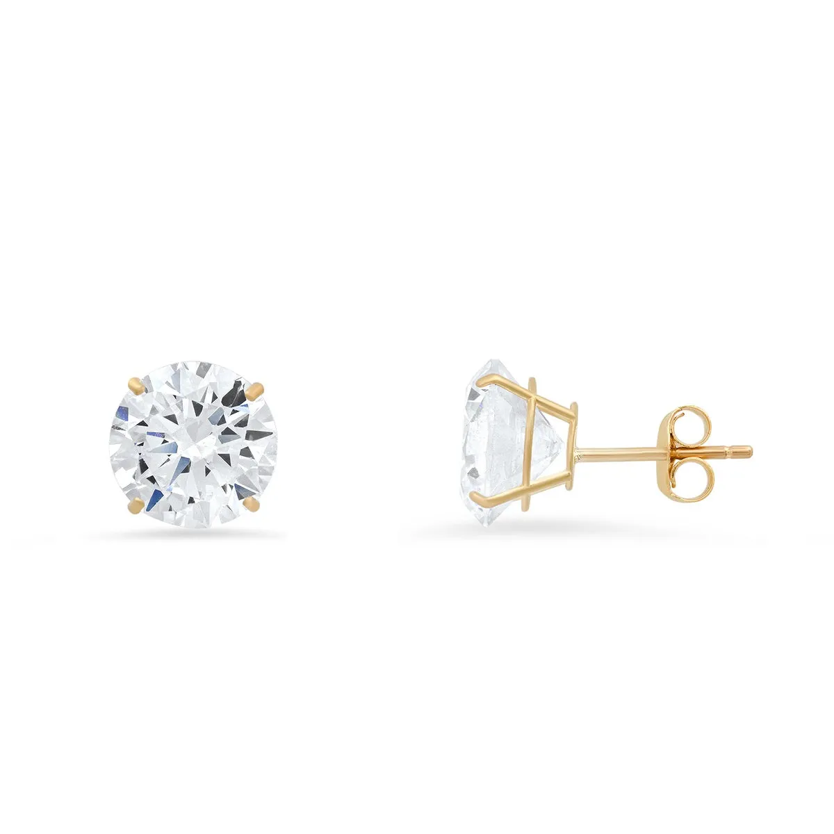 Real 10k Solid Gold 6mm Diamond Stud Earrings sold by Charming Charlie