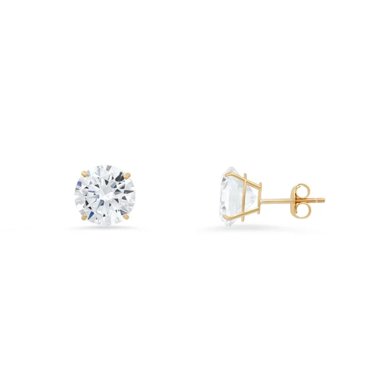Real 10k Solid Gold Petite 4mm Diamond Stud Earrings sold by Charming Charlie