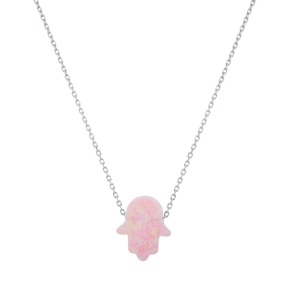 Sterling Silver Petite Opal Hamsa Necklace sold by Charming Charlie product image thumbnail 3