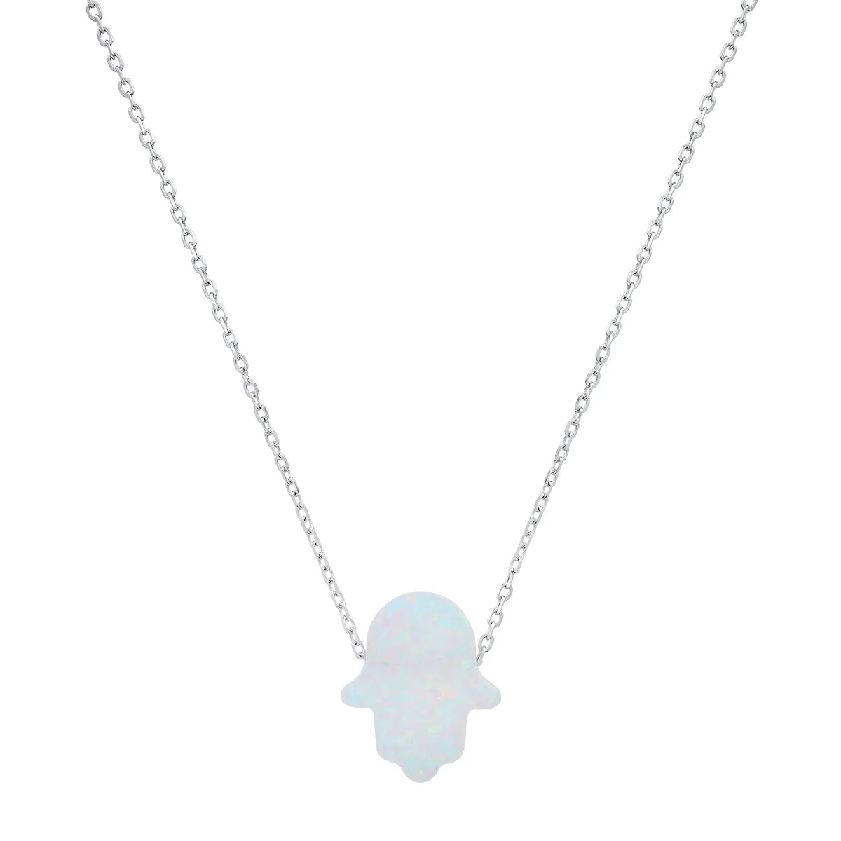 Sterling Silver Petite Opal Hamsa Necklace sold by Charming Charlie product image thumbnail 4