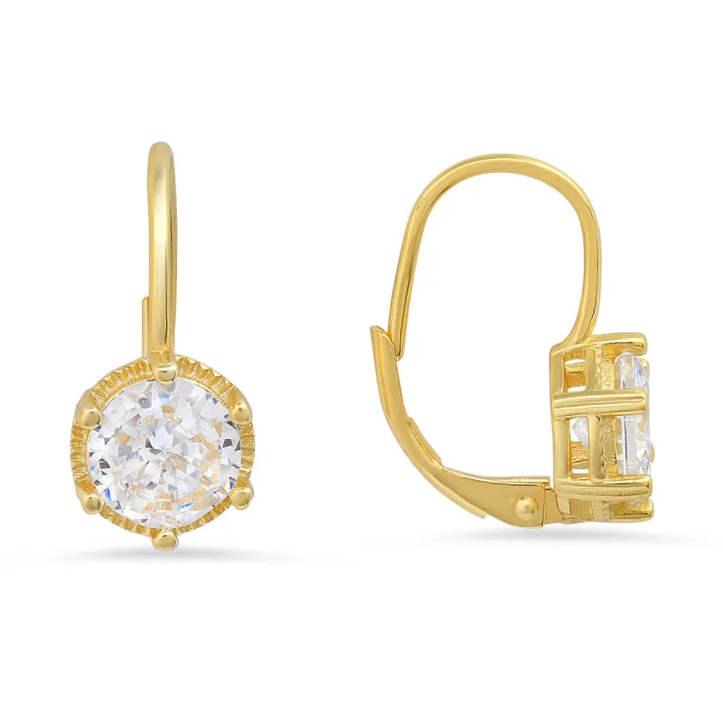 Sterling Silver Diamond Halo Leverback Earrings sold by Charming Charlie