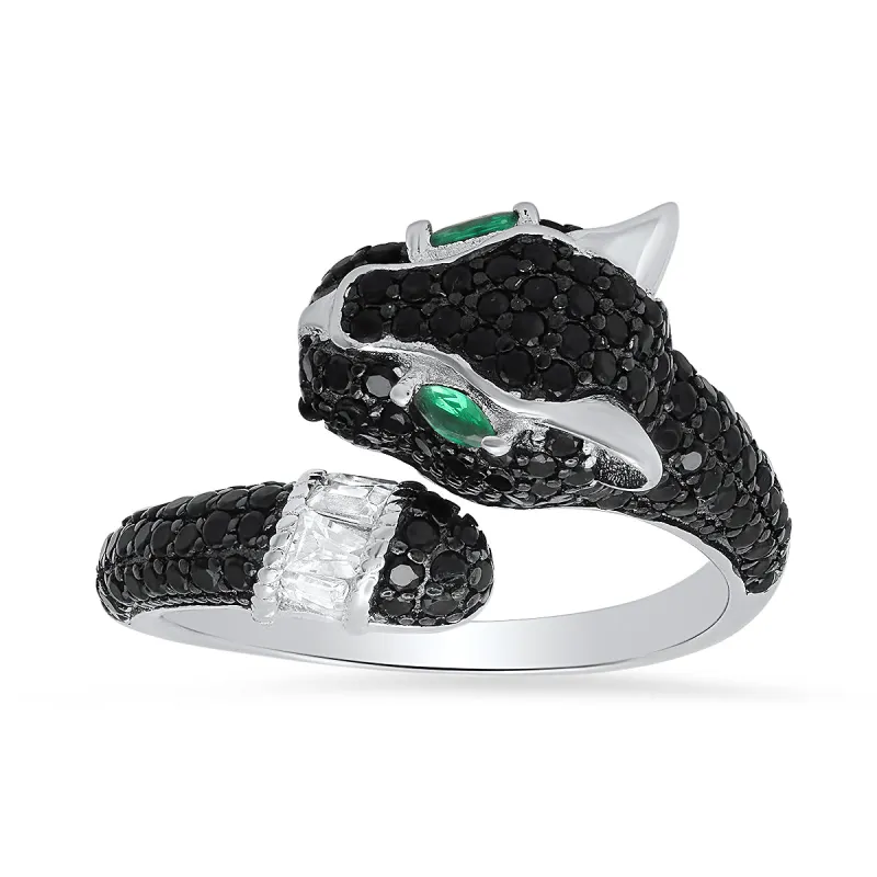 Sterling Silver Black Panther Diamond CZ Ring sold by Charming Charlie