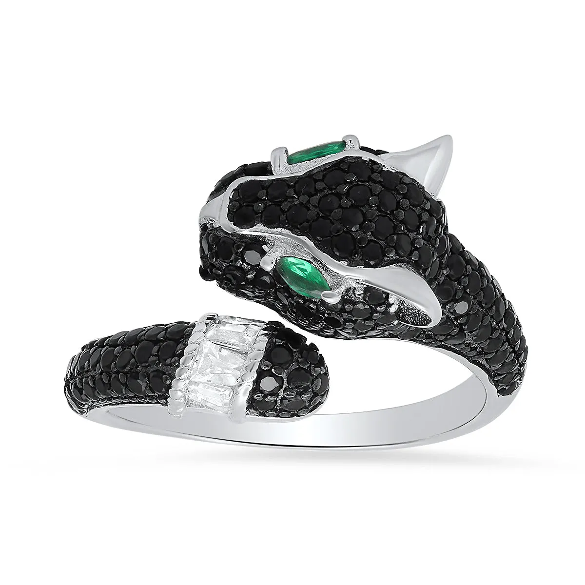 Sterling Silver Black Panther Diamond CZ Ring sold by Charming Charlie