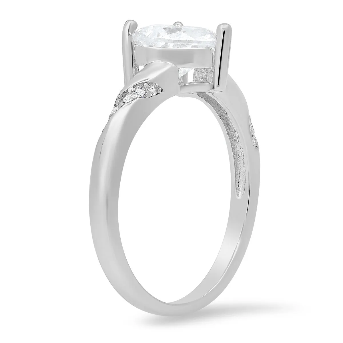 Sterling Silver Heart-cut Diamond CZ Ring sold by Charming Charlie product image thumbnail 4