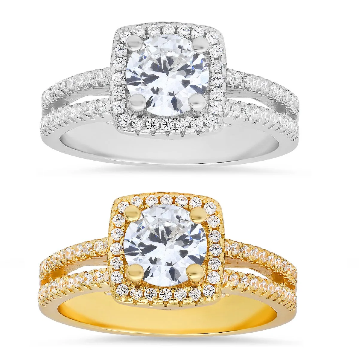 Sterling Silver Diamond CZ Halo Ring sold by Charming Charlie