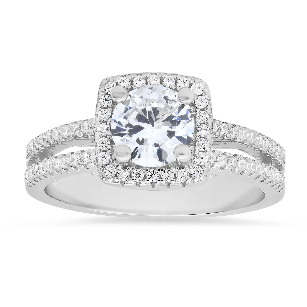 Sterling Silver Diamond CZ Halo Ring sold by Charming Charlie product image thumbnail 2
