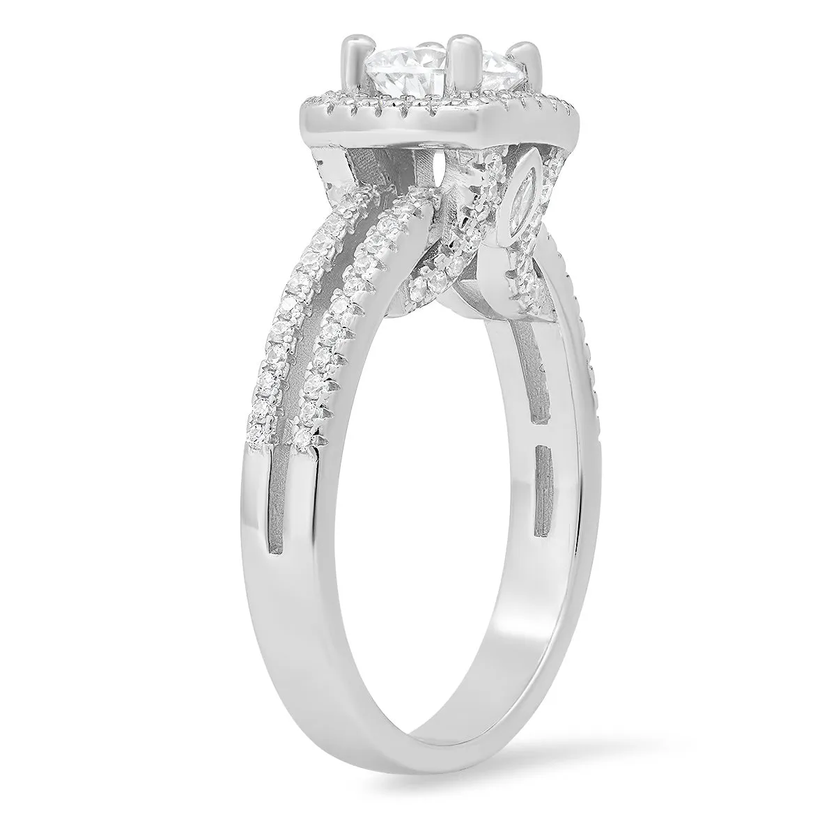 Sterling Silver Diamond CZ Halo Ring sold by Charming Charlie product image thumbnail 4