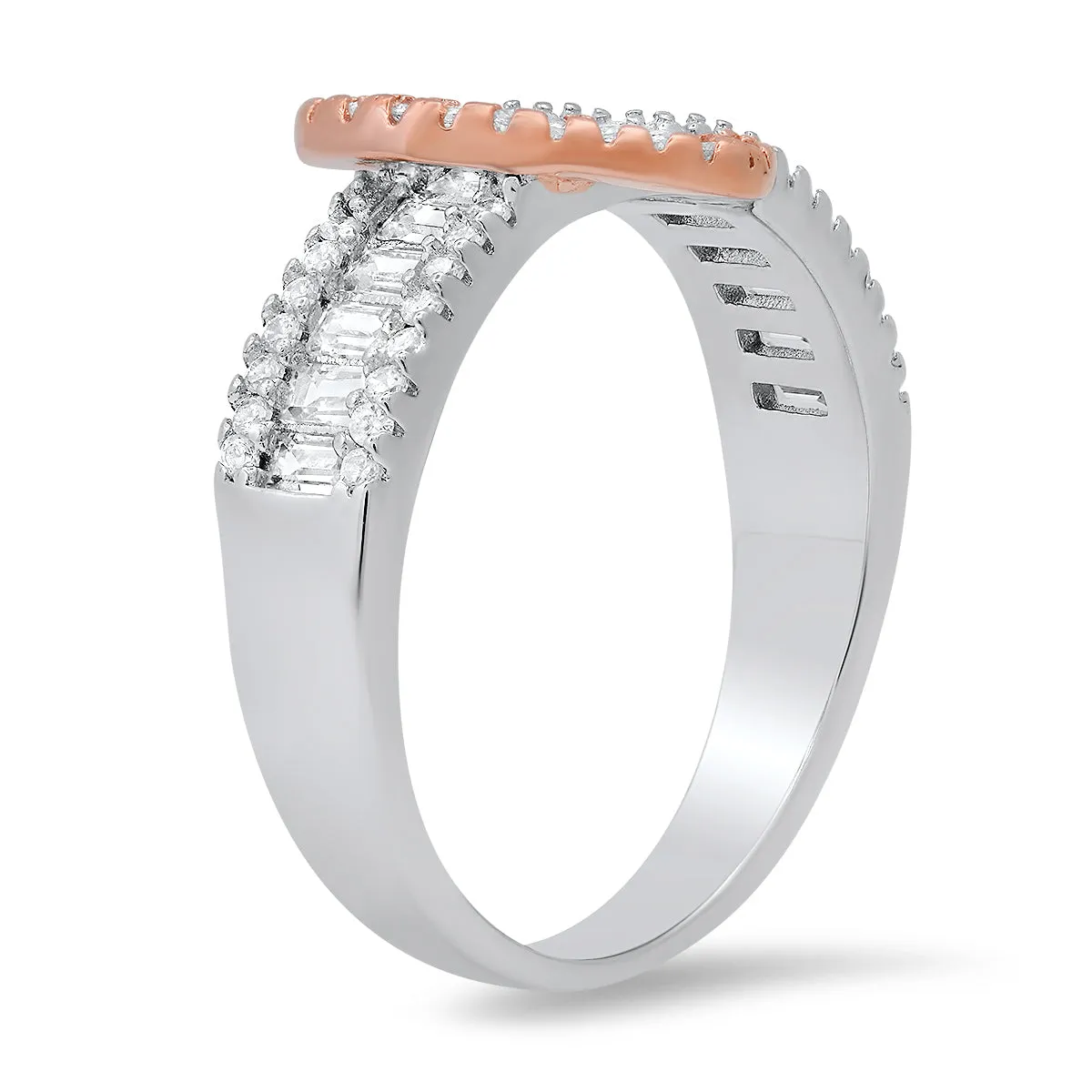 Sterling Silver Two-Tone Diamond CZ Heart Ring sold by Charming Charlie product image thumbnail 2