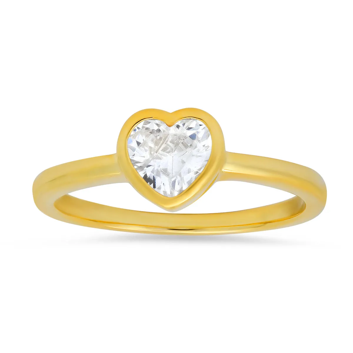 Sterling Silver Bezel-set Diamond CZ Solitaire Heart Ring sold by Charming Charlie product image thumbnail 3