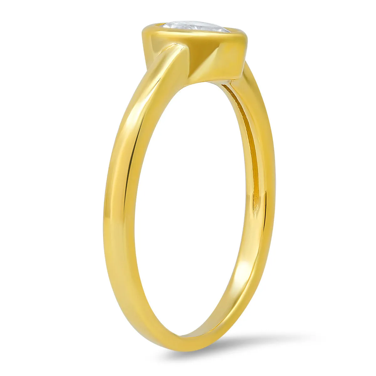 Sterling Silver Bezel-set Diamond CZ Solitaire Heart Ring sold by Charming Charlie product image thumbnail 5